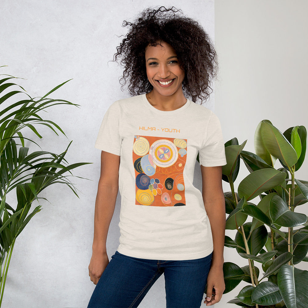 Hilma Af Klint Tryck Kortärmad 100% Bomull Kräm T-Shirt - Youth