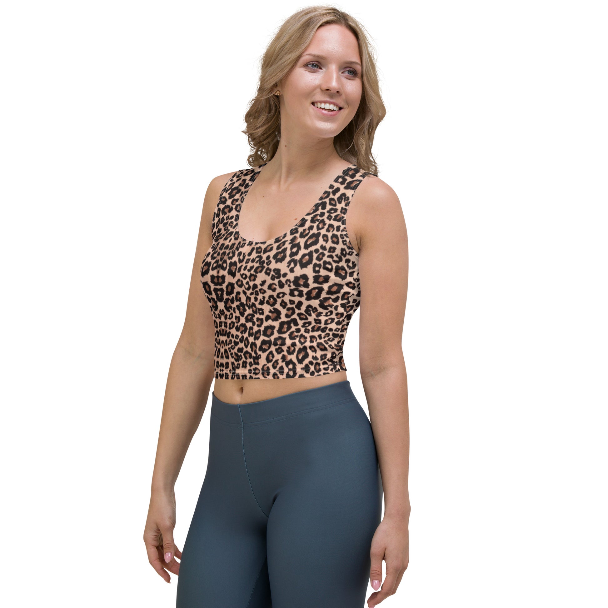 Leopard Mönstrad Crop Top Linne