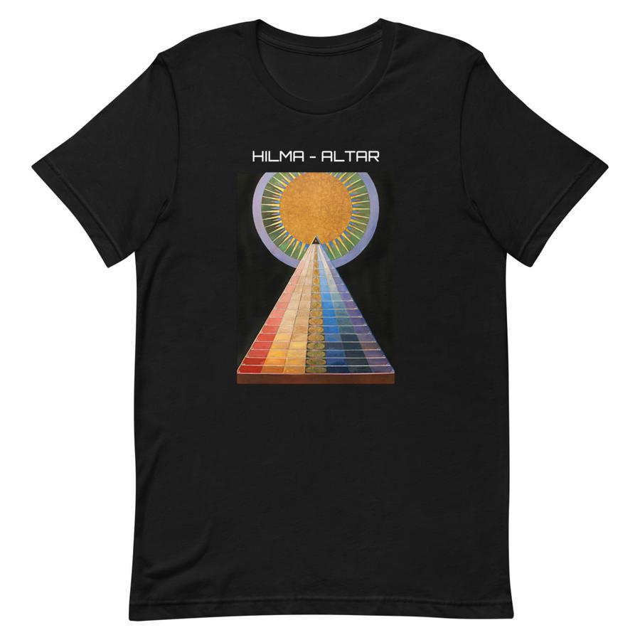 Hilma Af Klint Tryck Kortärmad 100% Bomull Svart T-Shirt - Altarpiece