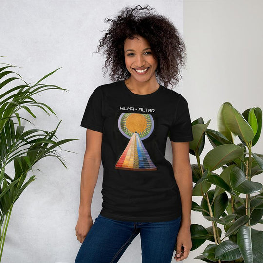 Hilma Af Klint Tryck Kortärmad 100% Bomull Svart T-Shirt - Altarpiece