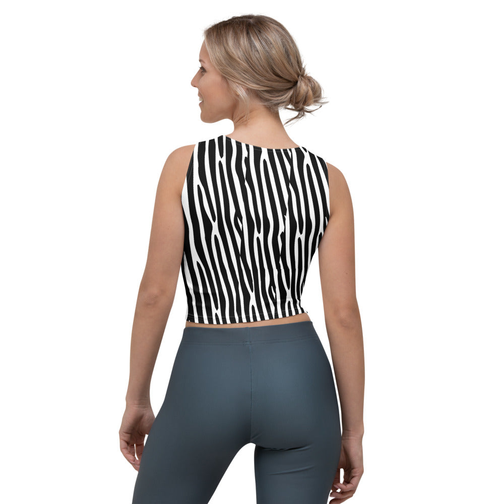 Svart & Vit Zebra Randing Crop Top Linne