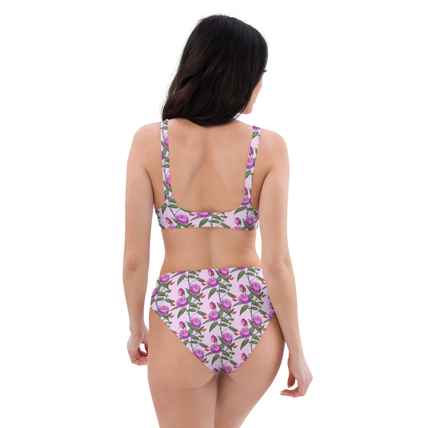 Ekologisk Surf Bikini Med Med Rosa Blomtryck