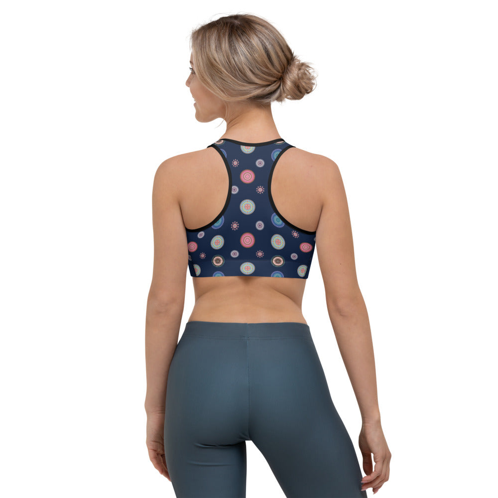 Marin Blå Mandala Yoga / Sport BH Med Racerback