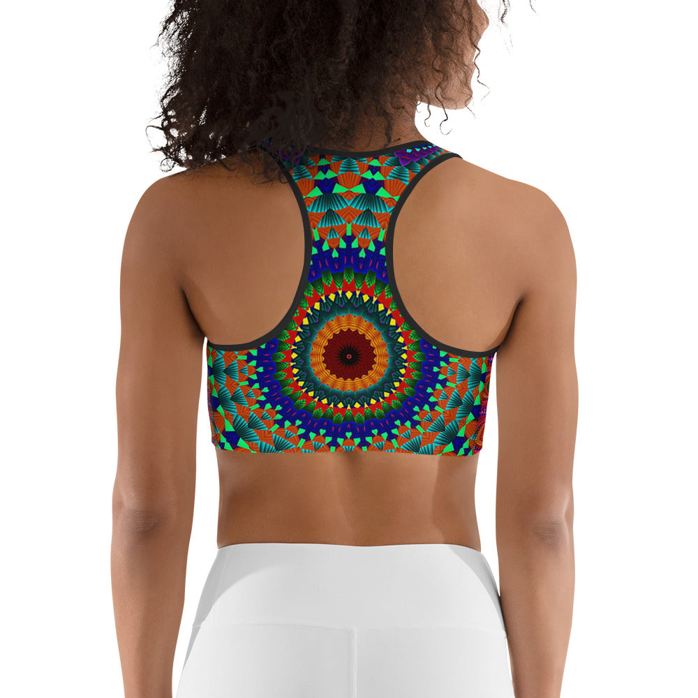 Boho Mandala Yoga / Sport BH Med Neon Effekt