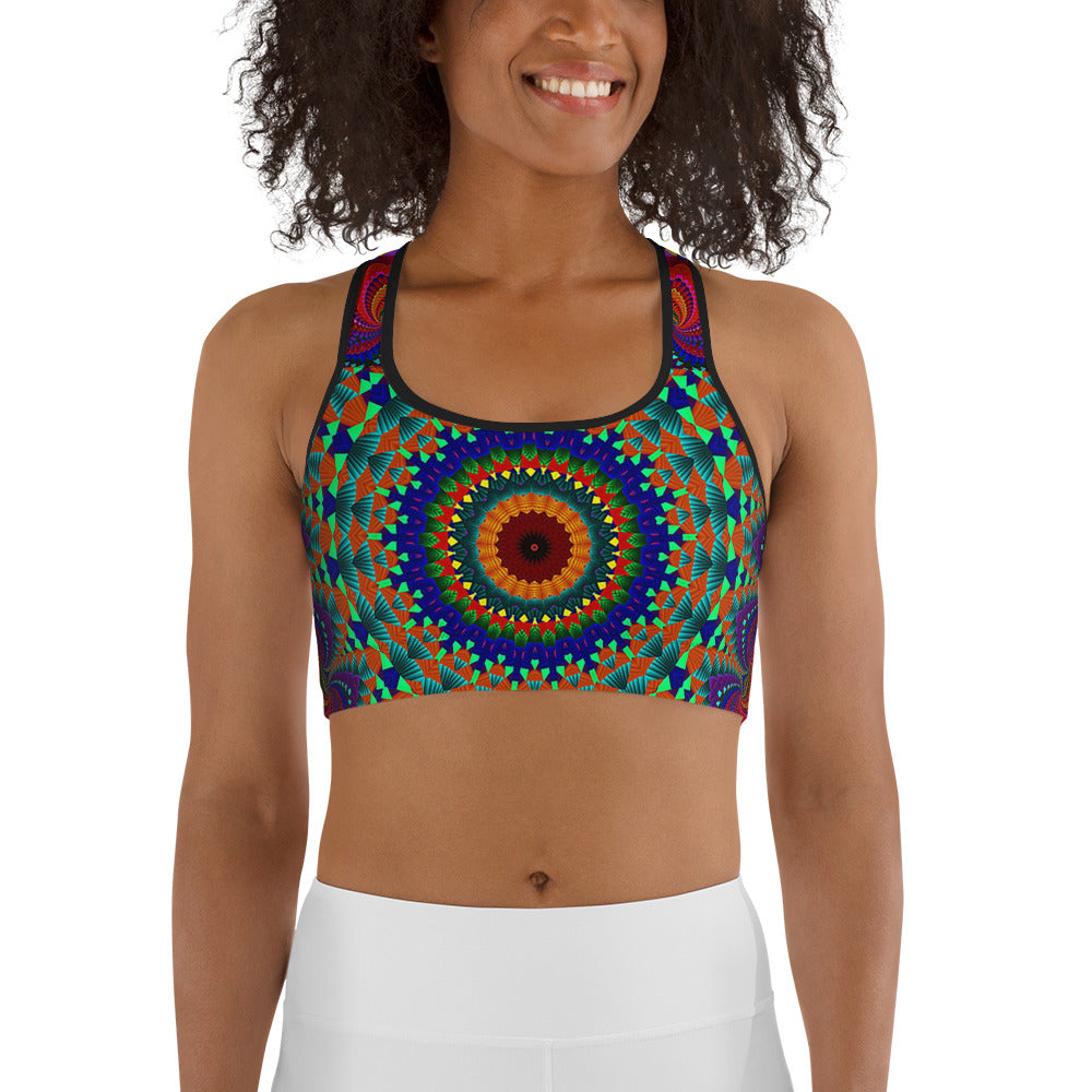 Boho Mandala Yoga / Sport BH Med Neon Effekt