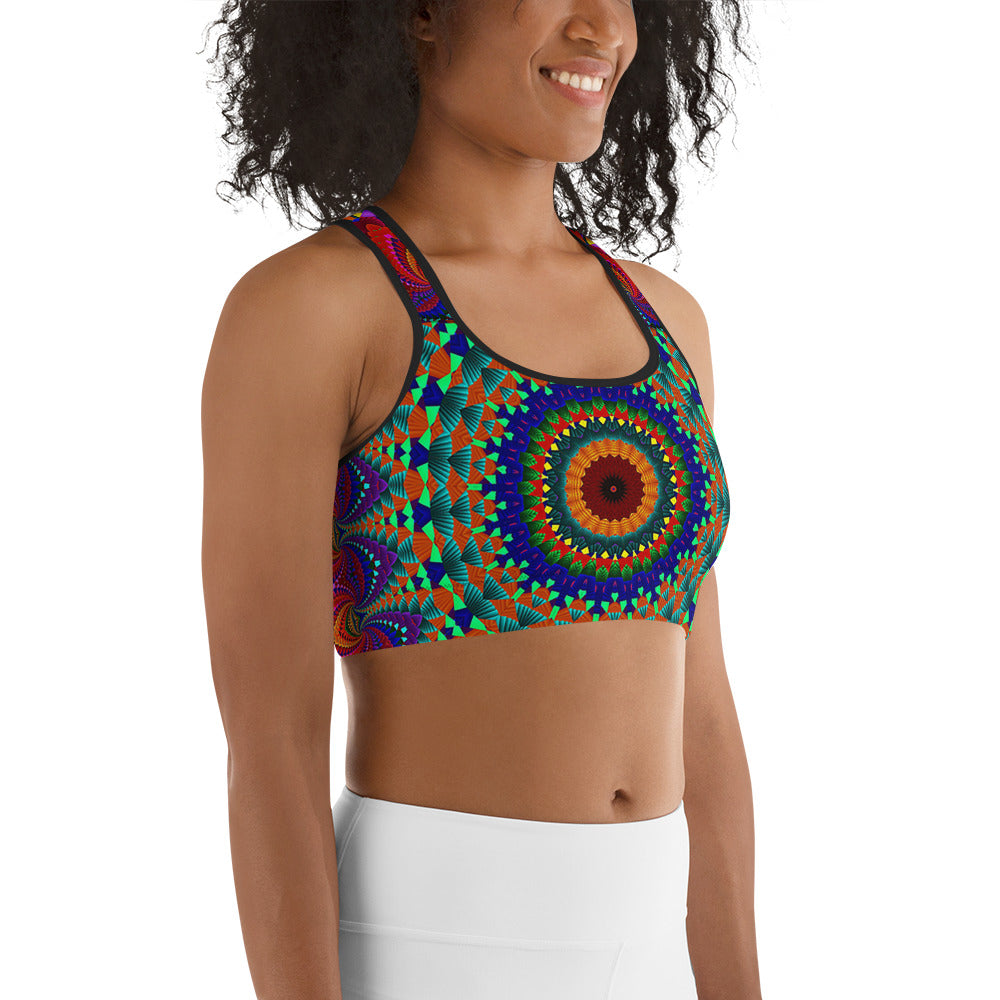 Boho Mandala Yoga / Sport BH Med Neon Effekt