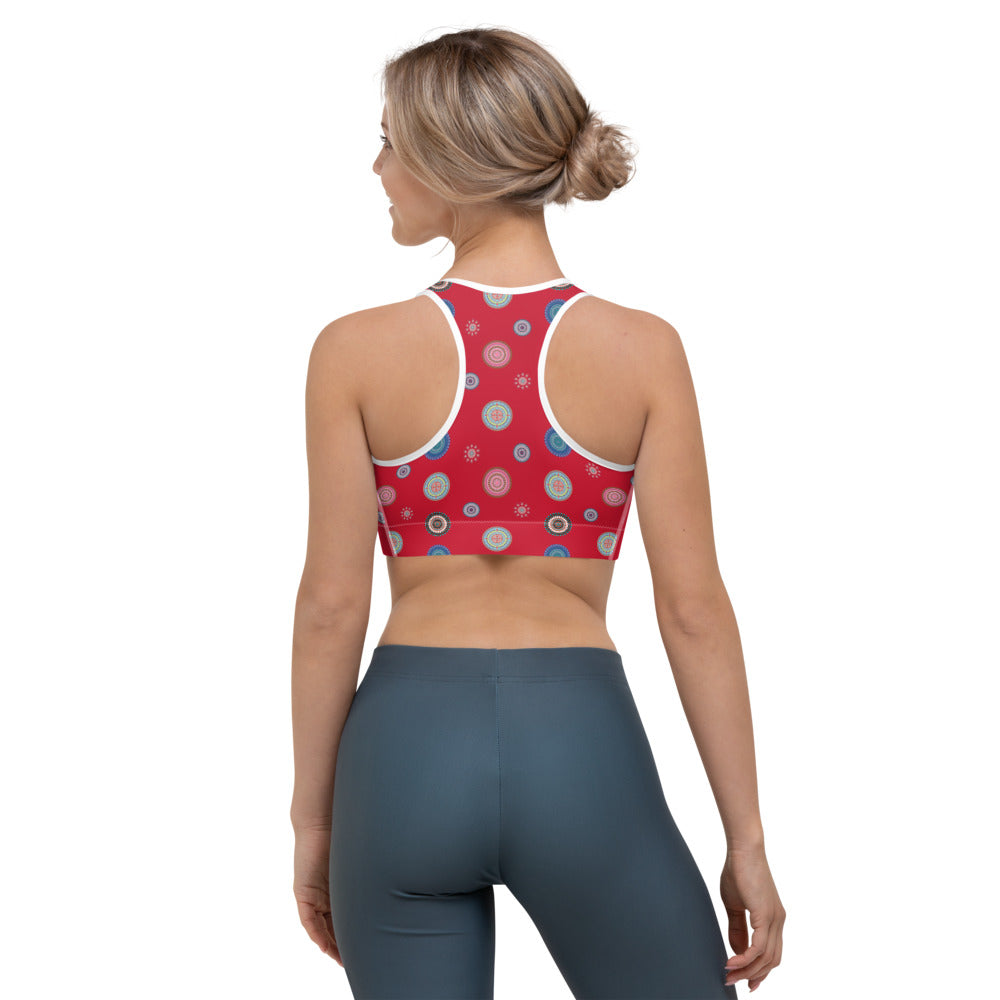 Hallon Röd Mandala Yoga / Sport BH Med Racerback