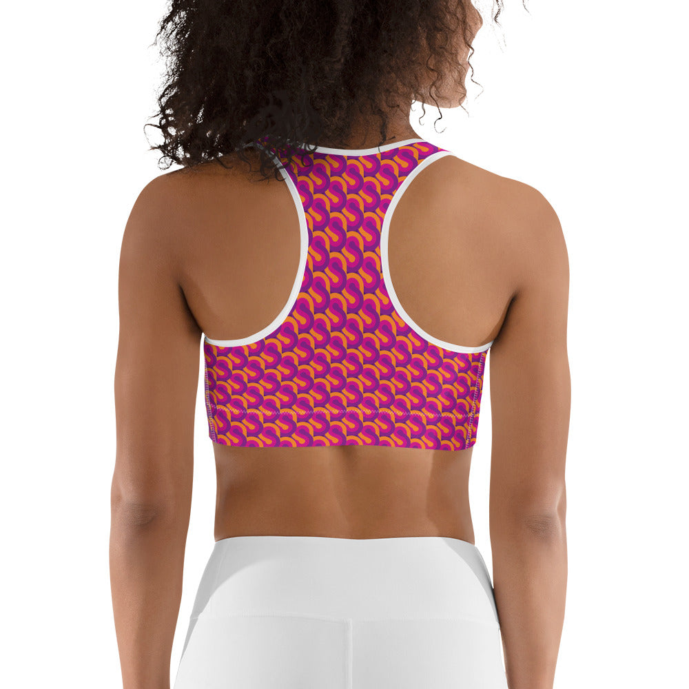 Retro Rosa, Lila & Orange Sports bra