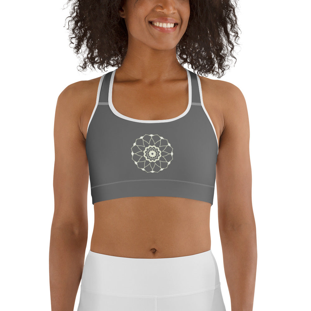 Mörk Grå Mandala Yoga / Sport BH Med Racerback