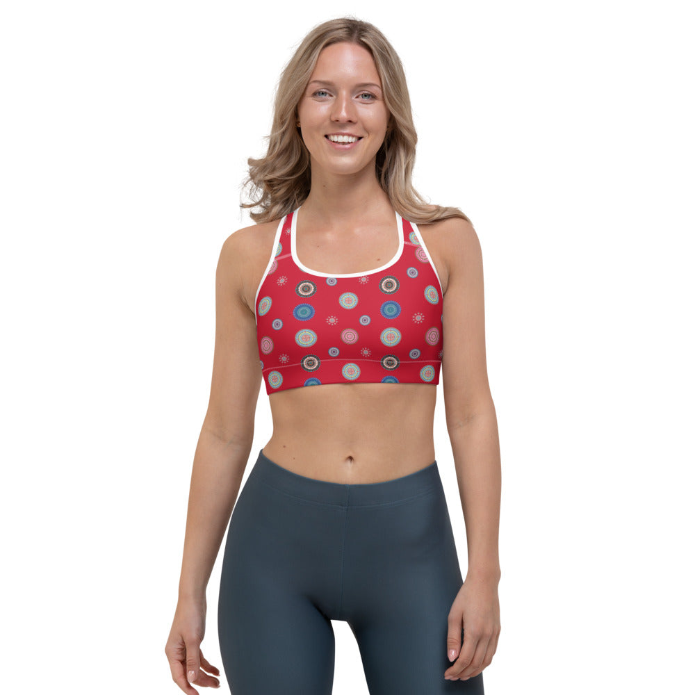 Hallon Röd Mandala Yoga / Sport BH Med Racerback