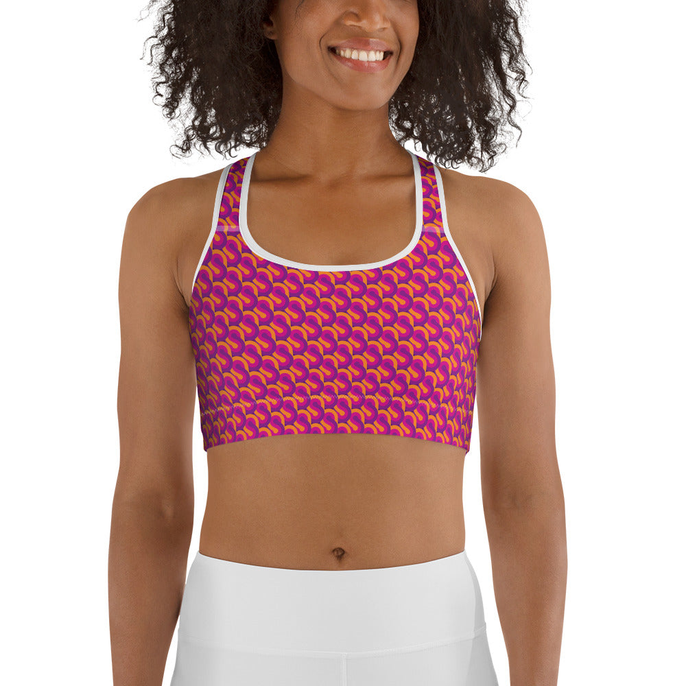 Retro Rosa, Lila & Orange Sports bra