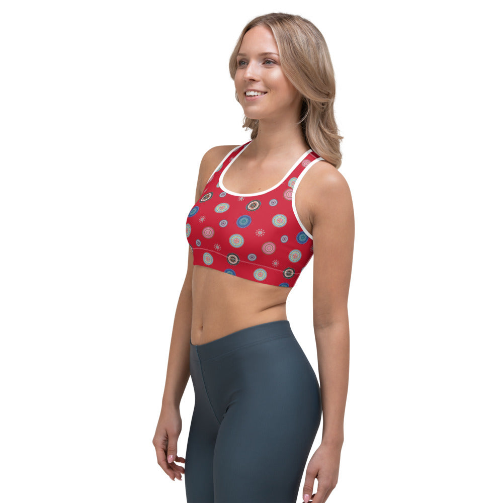 Hallon Röd Mandala Yoga / Sport BH Med Racerback