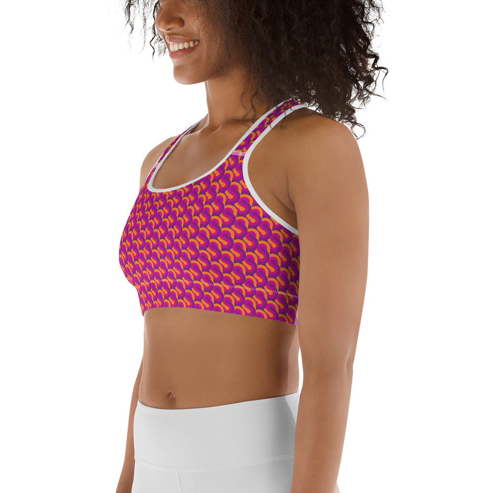 Retro Rosa, Lila & Orange Sports bra