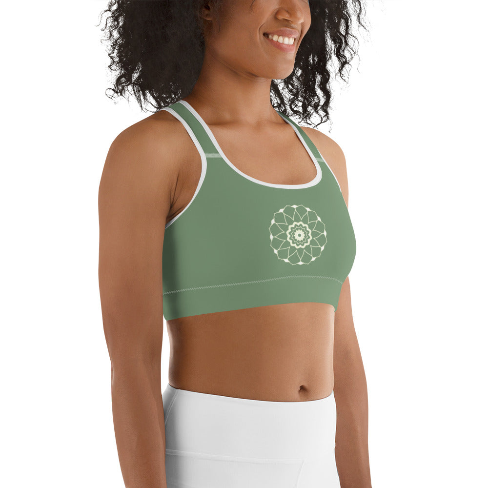 Grön Mandala Yoga / Sport BH Med Racerback