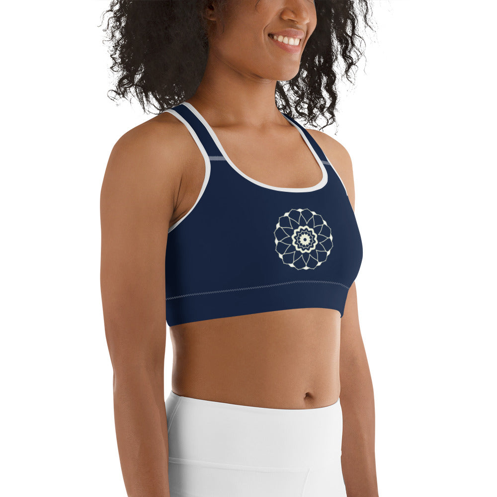 Marin Blå Mandala Yoga / Sport BH Med Racerback