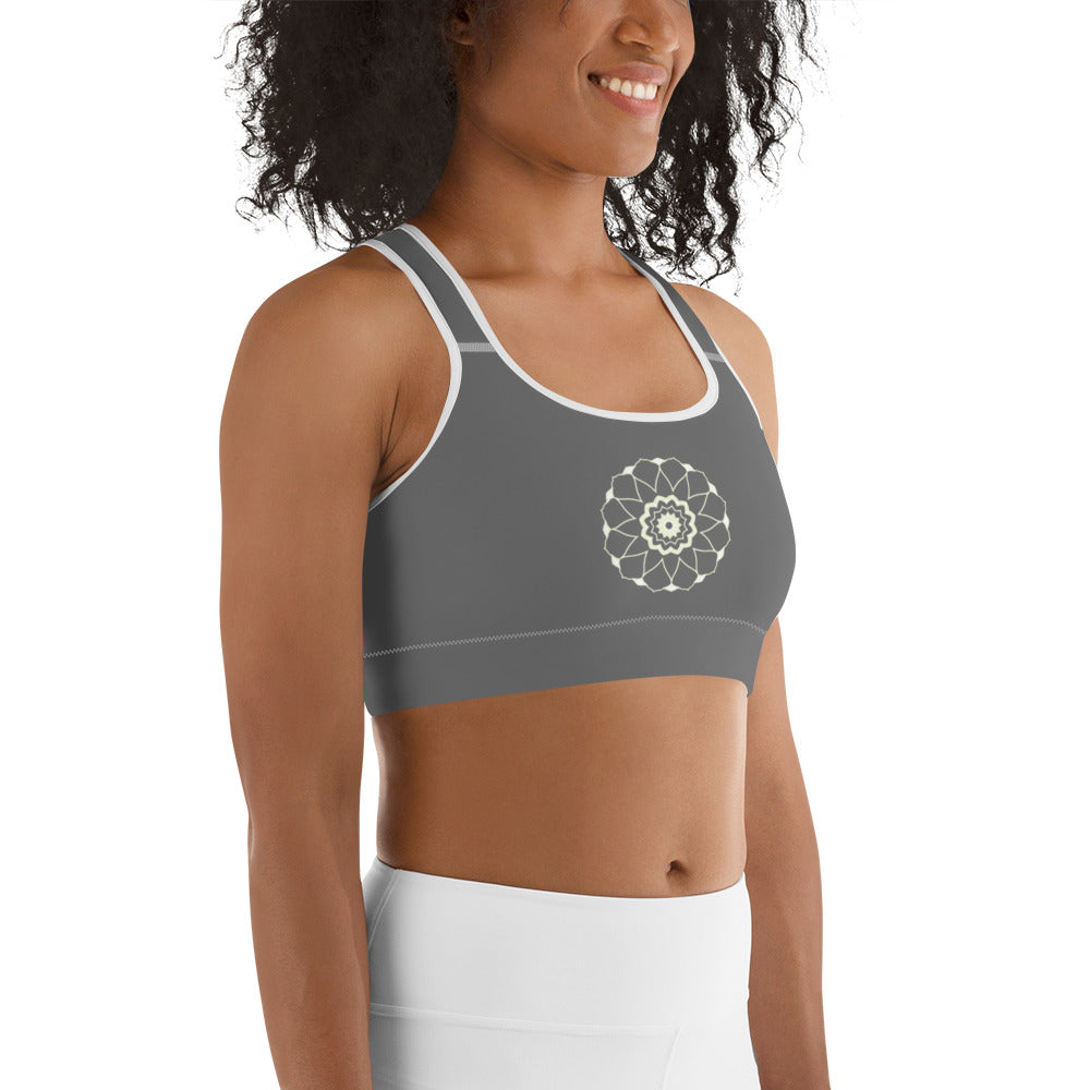 Mörk Grå Mandala Yoga / Sport BH Med Racerback