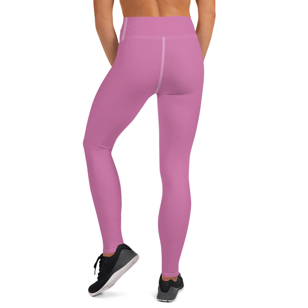 Rosa Yogatights Leggings Med Hög Midja & Ficka