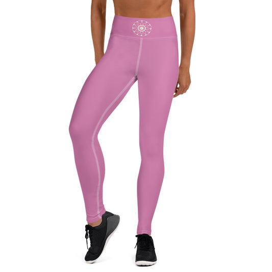 Rosa Yogatights Leggings Med Hög Midja & Ficka