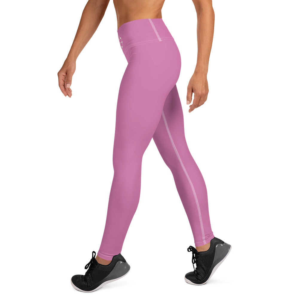 Rosa Yogatights Leggings Med Hög Midja & Ficka