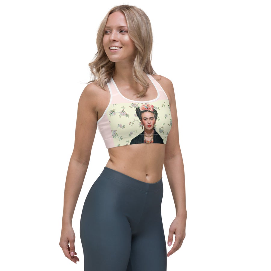 Frida Kahlo Krämfärgad Yoga Set - Sport BH & Yogatights