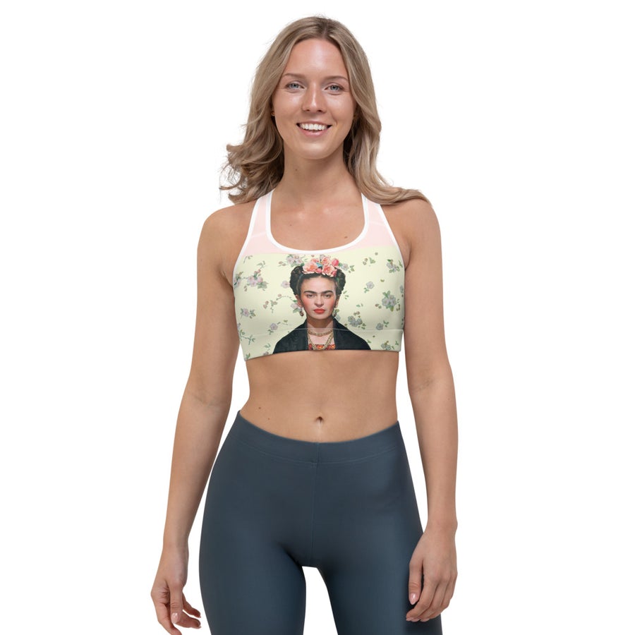 Frida Kahlo Krämfärgad Yoga Set - Sport BH & Yogatights