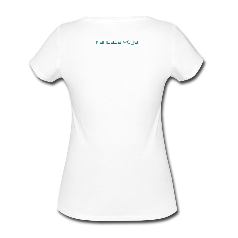 100% Organisk Bomull Vit T-Shirt Med Mandala Tryck & Citat