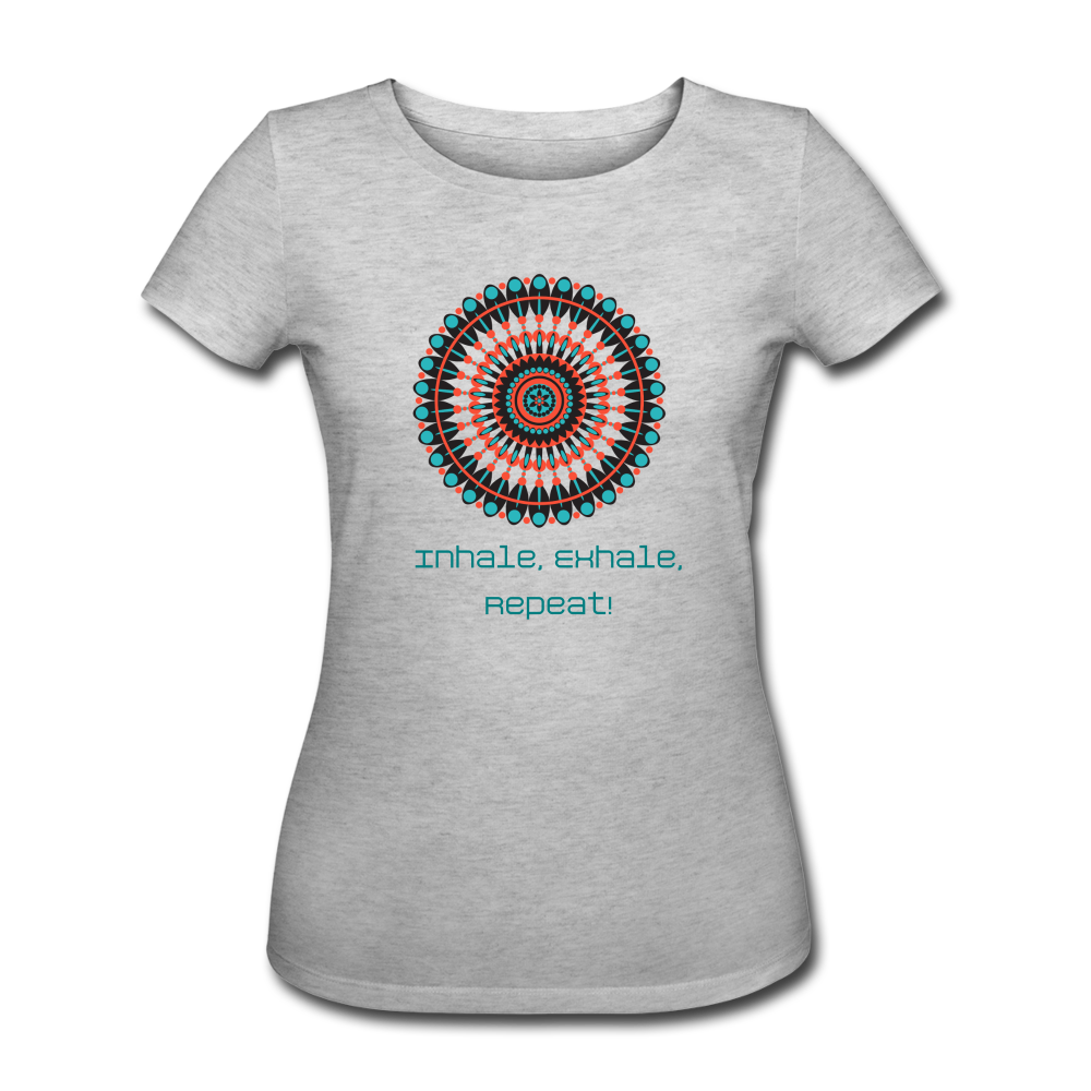 100% Organisk Bomull Grå T-Shirt Med Mandala Tryck & Citat