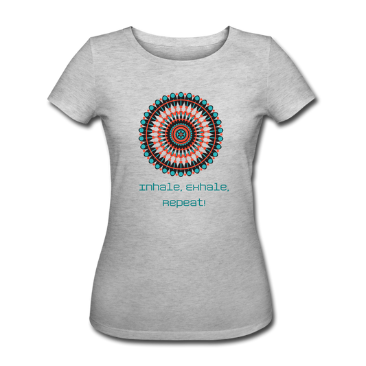 100% Organisk Bomull Grå T-Shirt Med Mandala Tryck & Citat