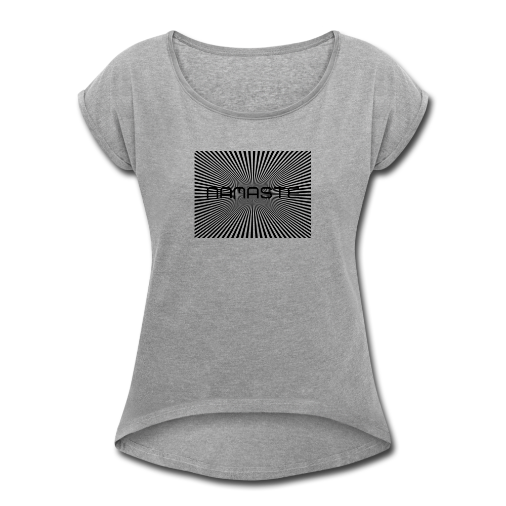 Namaste Women’s T-Shirt with rolled up sleeves - heather grey