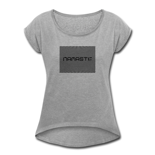 Namaste Women’s T-Shirt with rolled up sleeves - heather grey