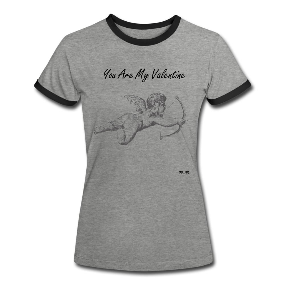 Flygande Ängel Cupid "Your Are My Valentine" Grå Bomulls T-Shirt