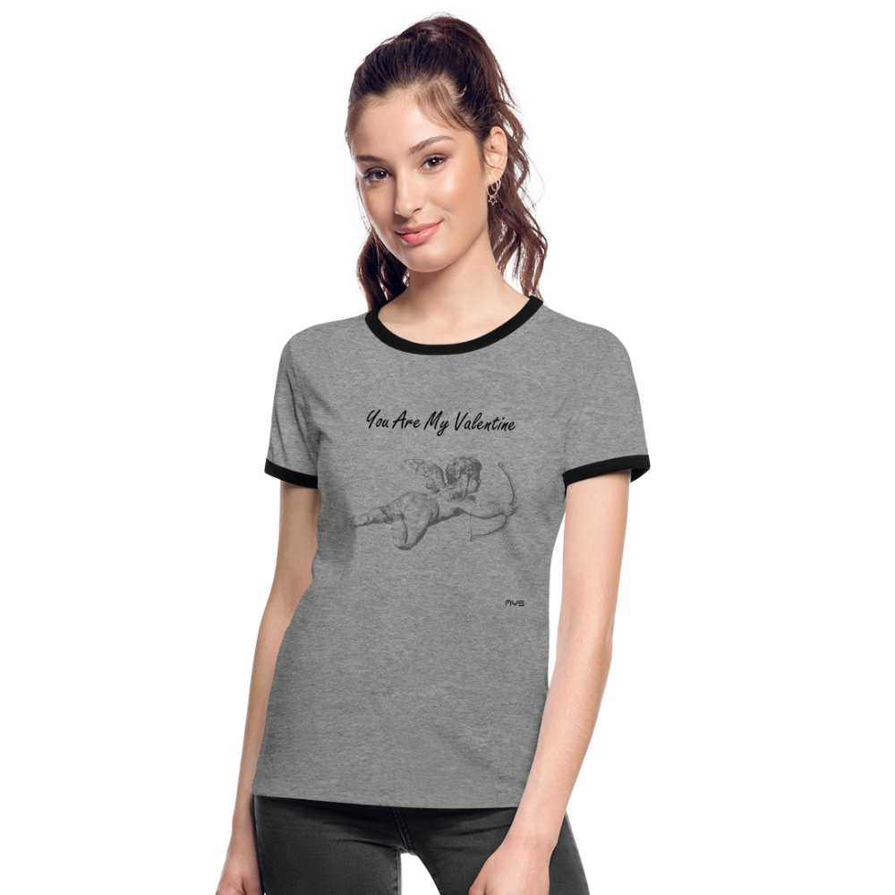 Flygande Ängel Cupid "Your Are My Valentine" Grå Bomulls T-Shirt