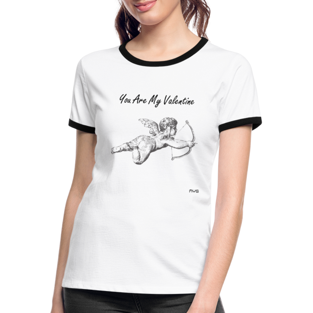 Flygande Ängel Cupid "Your Are My Valentine" Vit Bomulls T-Shirt