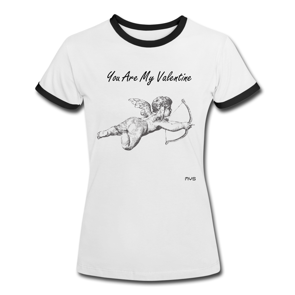 Flygande Ängel Cupid "Your Are My Valentine" Vit Bomulls T-Shirt