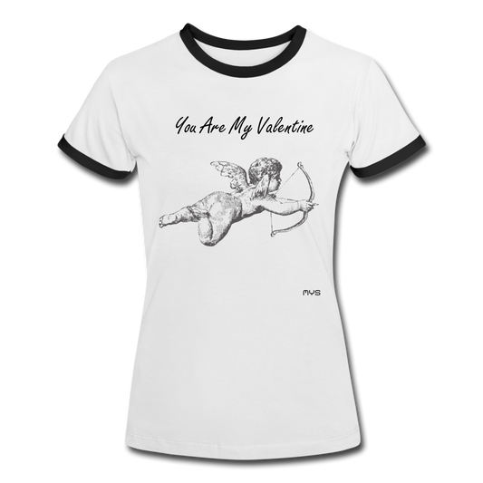 Flygande Ängel Cupid "Your Are My Valentine" Vit Bomulls T-Shirt