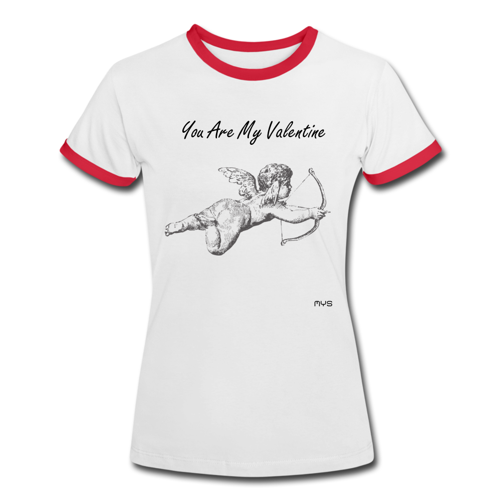 Flygande Ängel Cupid "Your Are My Valentine" Vit Bomulls T-Shirt