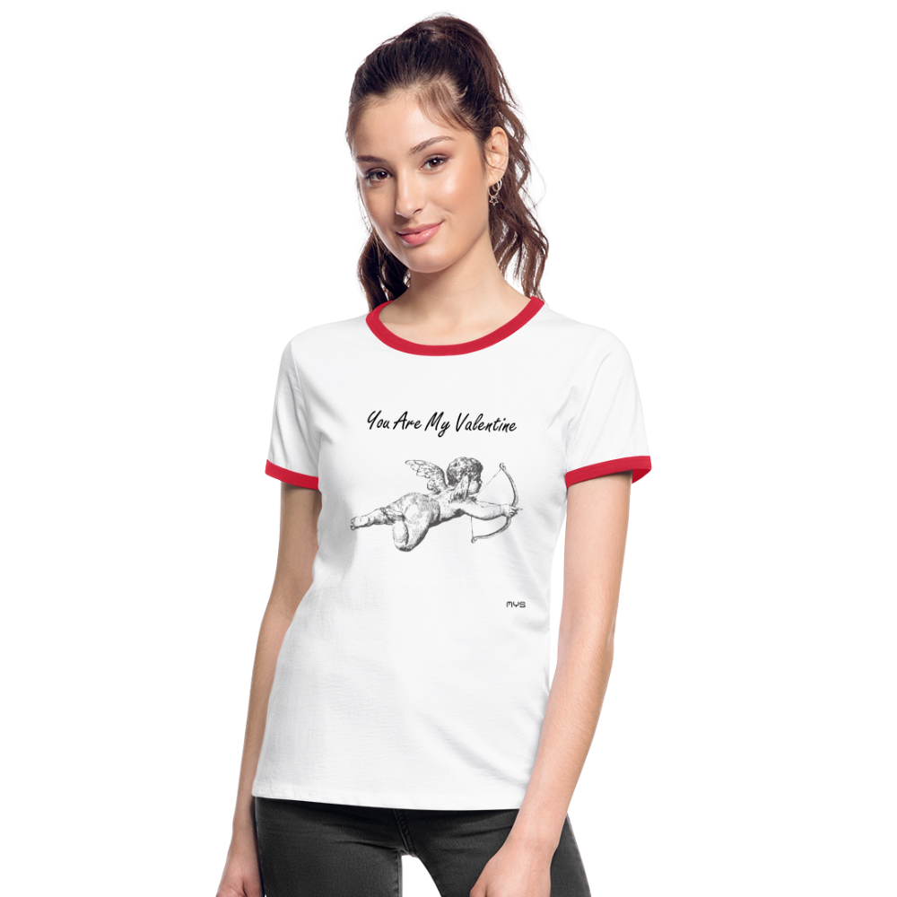 Flygande Ängel Cupid "Your Are My Valentine" Vit Bomulls T-Shirt