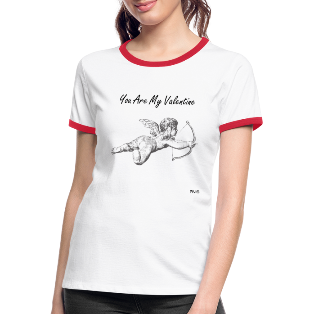 Flygande Ängel Cupid "Your Are My Valentine" Vit Bomulls T-Shirt