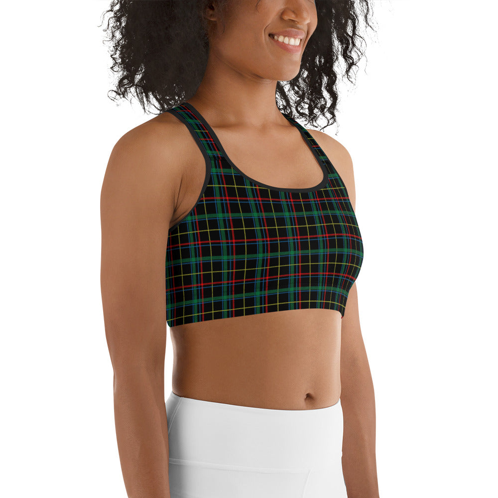 Svart Tartan Yoga Tights & Yoga BH Set