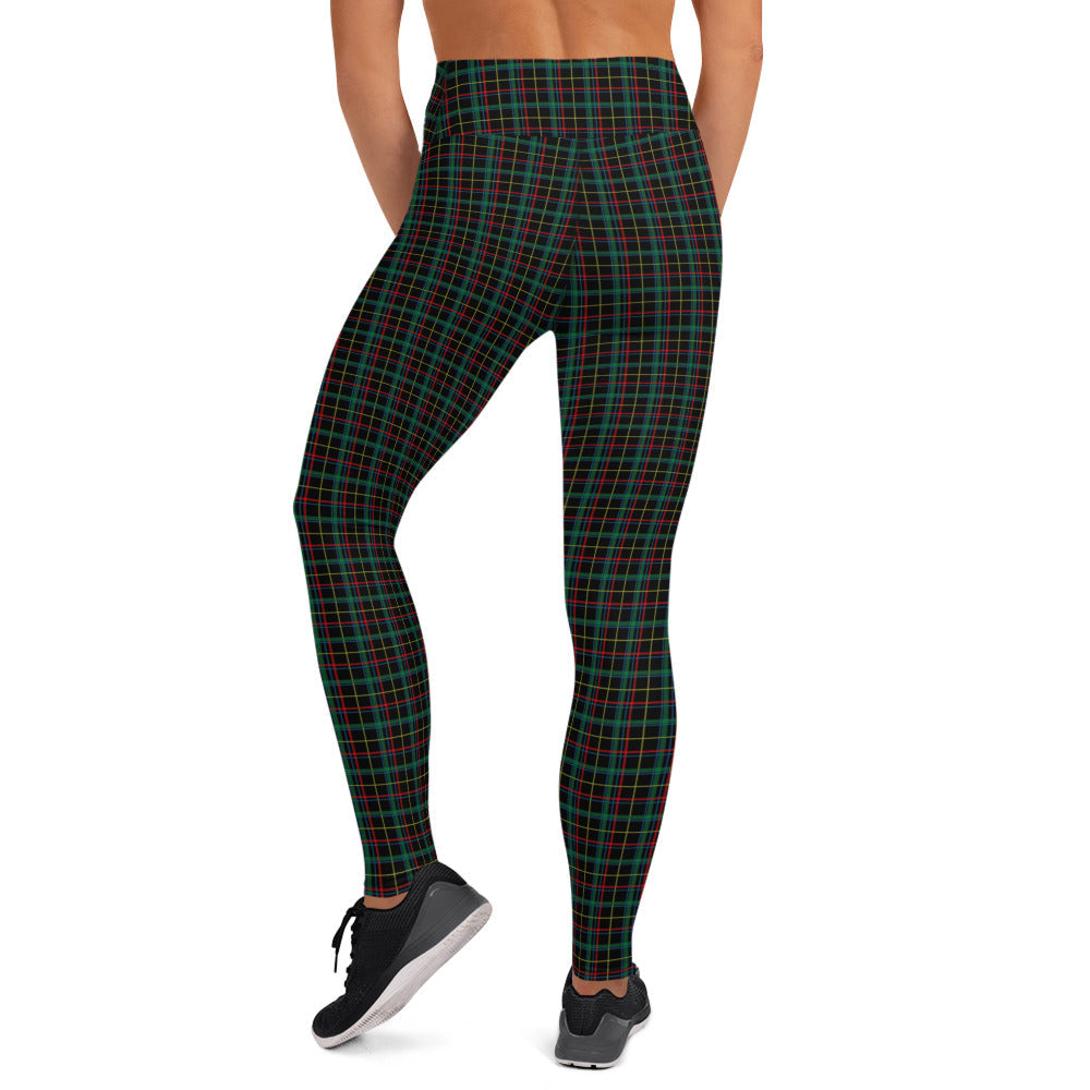 Svart Tartan Yoga Tights & Yoga BH Set