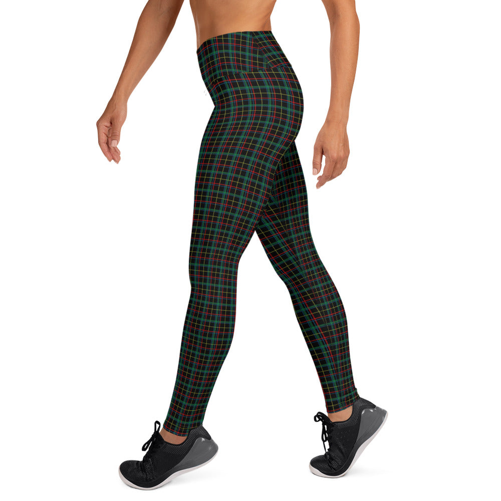 Svart Tartan Yoga Tights & Yoga BH Set