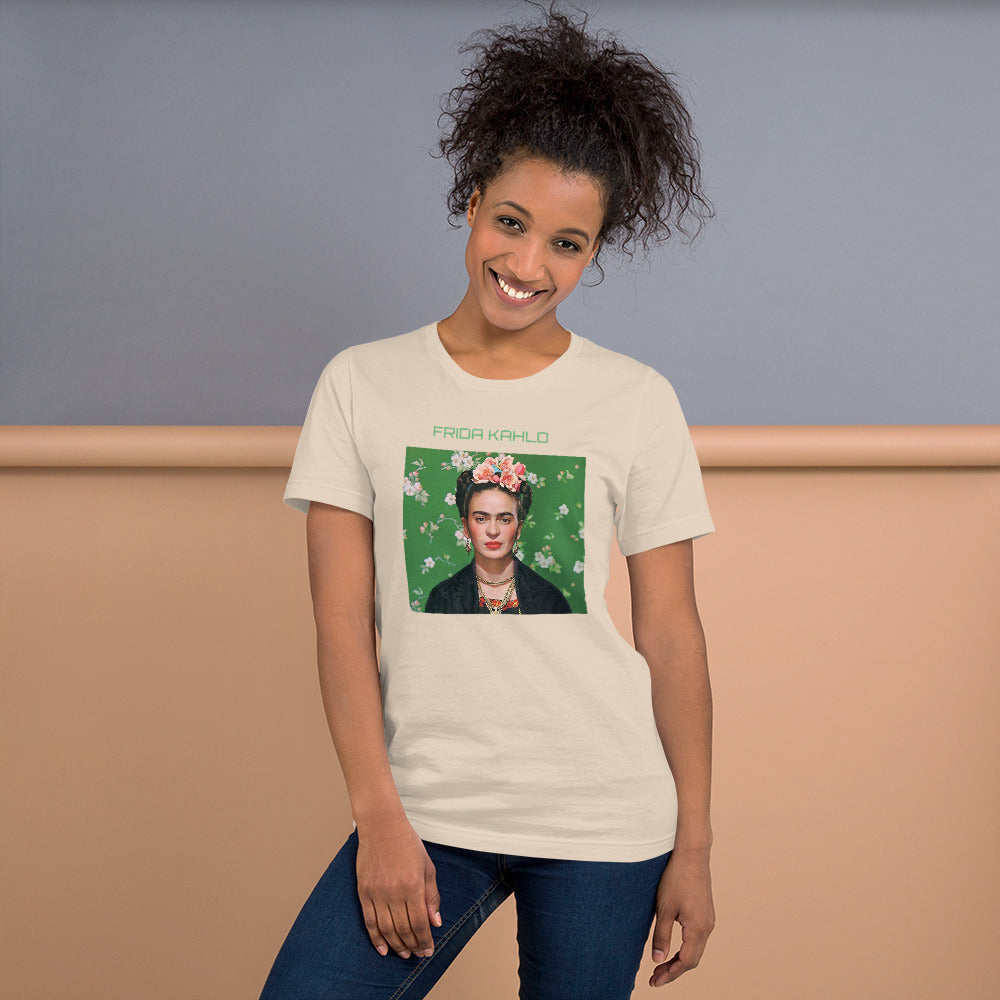 Offwhite Frida Kahlo Tryckt Kortärmad 100% Bomull T-Shirt Dam