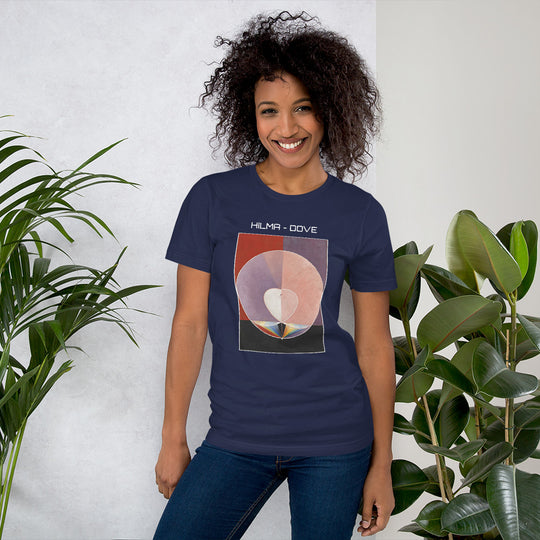 Hilma Af Klint Tryck Kortärmad 100% Bomull Blå T-Shirt - Dove